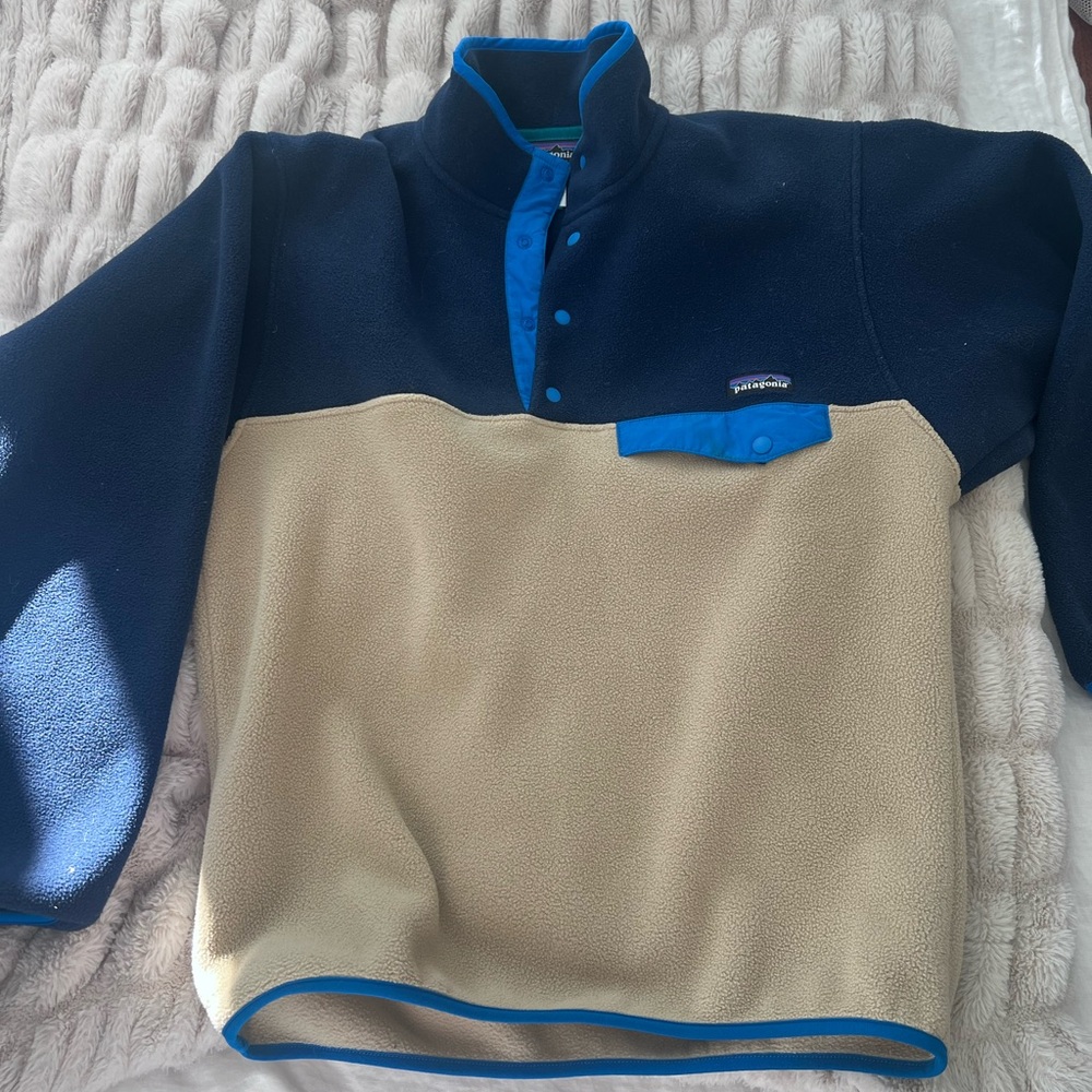 Patagonia Blue and Teal Fleece Jacket
